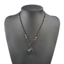 Black Tourmaline Stone Pendant Necklace Natural Crystal Gem Specimen Jewelry Hot