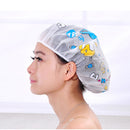 Women Cute Waterproof Elastic Plastic Shower Bathing Salon Hair Cap Hat ES
