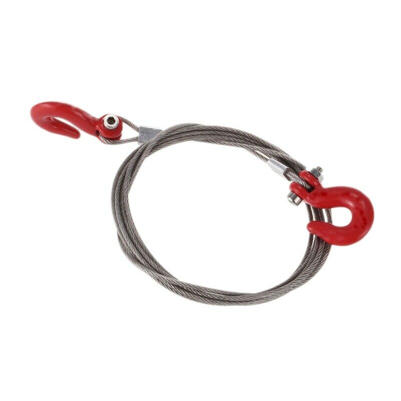 1/10 RC car Crawler Steel Tow Rope with Hooks for SCX10 Wraith Axial D90 To H2P1