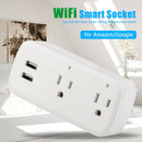 2 USB Ports US Plug WiFi Socket Smart Power Timing Outlet Switch Voice Control