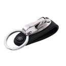 Stainless Steel Keyring Design Faux Leather Belt Loop Key Chain I5B7