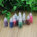 12x Mini Bottle Nail Art Tips Powder Glitter Paillette Decoration Multi  HPX