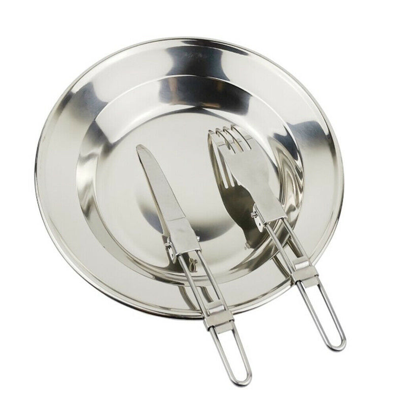 1 Set 6 In 1 Outdoor Tableware Mess Kit With  Fork Spoon Picnic Travel