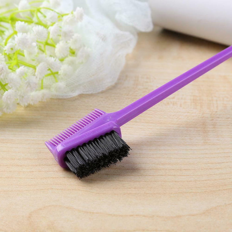 Double Sided Edge Comb Beauty Hair Styling Salon Hairdressing Tool (Purple) A