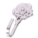2Pcs Rose Pattern Metal Wall Decorative Tieback Curtain Hooks Towel Hanger N8V6