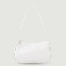 Women Handbags Solid Color PU Leather Female Shoulder Underarm Bag (Beige)