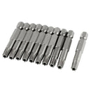 5.3mm T30 Head 50mm Long Security Torx Screwdriver Insert Bits 10 Pcs B2O4