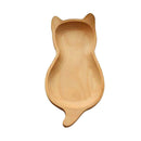 Wood Plate Dinner Plate Dessert Plate Set Salad Bowl Dishware 11.5x23cm Cat