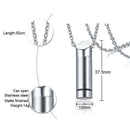 Stainless Steel Cylinder Tube Urn Ash Memorial Keepsake Chain Necklace