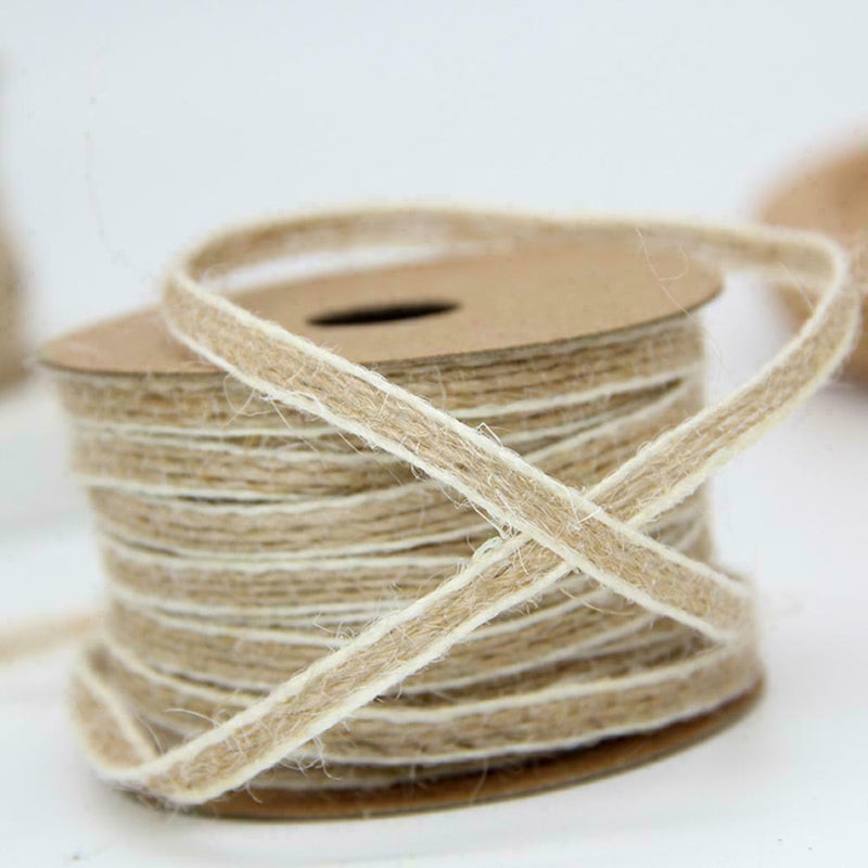 1 Roll Natural Jute Burlap Hessian Ribbon Lace Trims Wedding Decor Rustic v M3T2