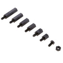 180pcs M3 Nylon M-F Hex Spacers Screw Nut Assortment Stand-off Plastic Kit F9Q0