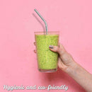 10 Piece Reusable Metal Straws Drinking Stainless Steel Brush Straw-Curved Z7I2