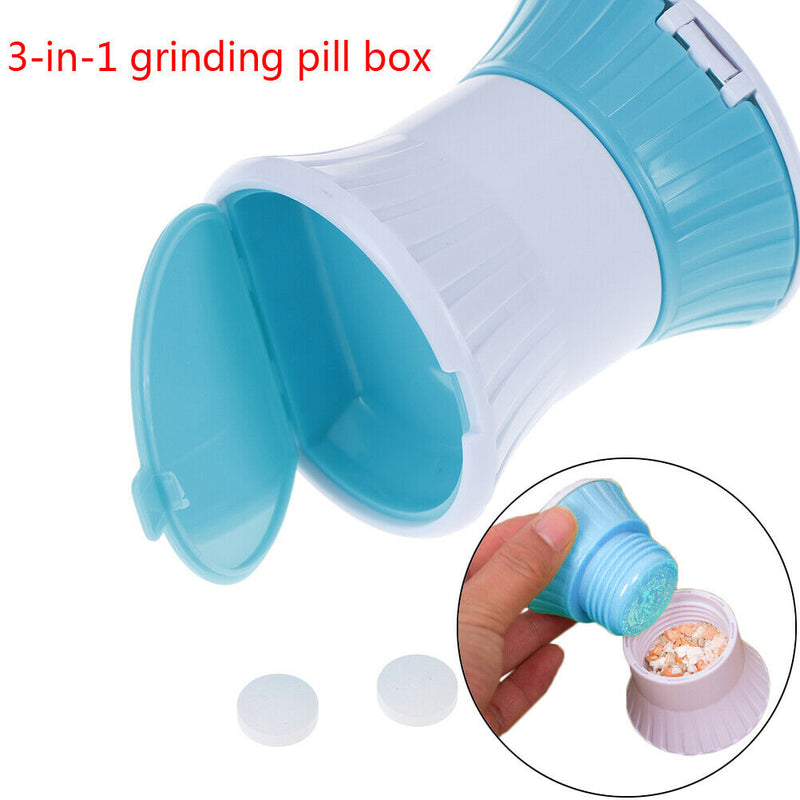 1Pc Pill Medicine Crusher Grinder Grind Splitter Cutter Organize Box Travel U FT