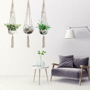 3pcs Macrame Plant Hanger Basket Ceiling Socket Flowerpot Indoor Home Decor