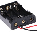 2 Pcs black plastic battery holder case wired for 3 x AAA 4.5v with lead wire OZ