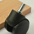 50mm Office Chair Roller Castor Wheels - Set of 5 - Black