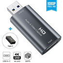 4K USB2.0 HDMI Portable Plug And Play Audio Video Capture Card 1080P 30fps