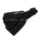 1pcs Lady Wide Lace Floral Hairband Headband Wrap Turban  Black