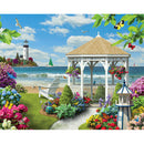 Painting By Numbers Kit DIY Seaside Pavilion Canvas Oil Art Picture Craft A
