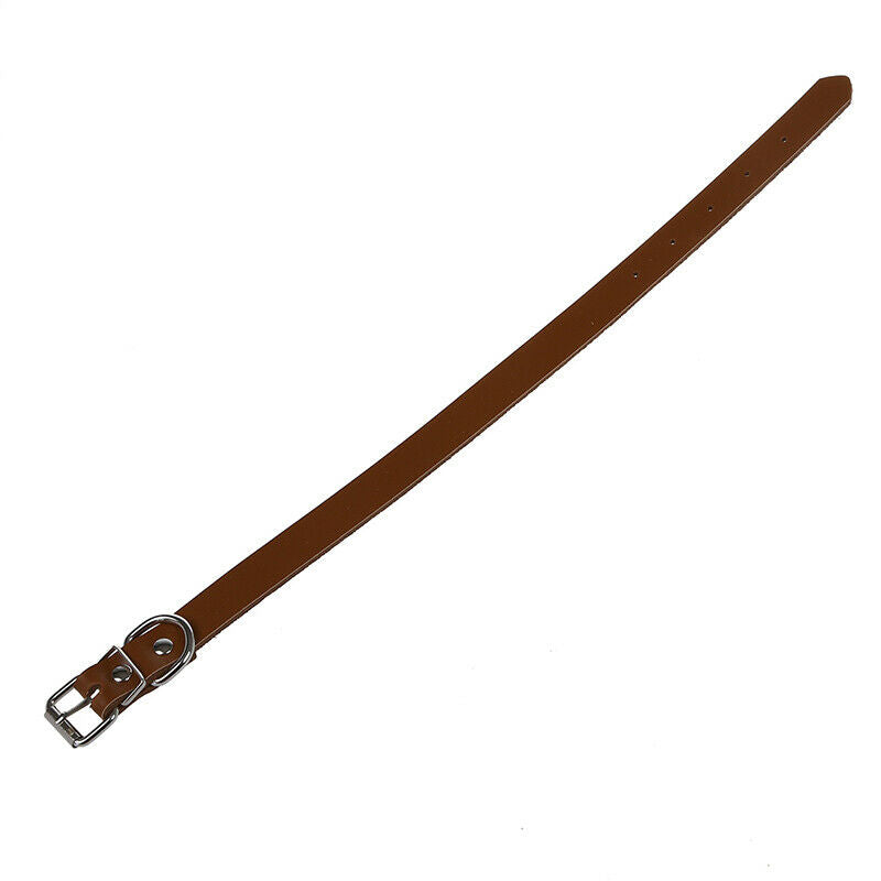 Leather collar Adjustable For Pet Dog Brown M