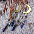 Large Moon Earrings Plated Dangly Drop Crescent Moon Celestial Gifts Jewelry Hn