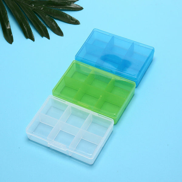 1pc Random Color Mini Pill Cases Drug Storage 6 Slots Pill Box Storage Box B Gw