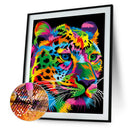 5D DIY Full Round Drill Diamond Painting Colorful Tiger Cross Stitch Craft