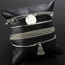 4* Alloy Smooth Fringed Bracelet Chain Beads Bracelet Adjustable Gift Valen H1I2
