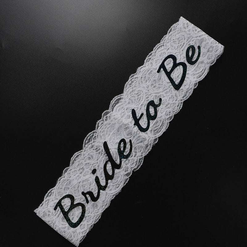 1PC Bride To Be white Lace Sash Hens Night Wedding Shower Bachelorette!NJClj
