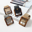 Woven Belt Buckle Fashion Ladies Casual Belt Ladies Dress Straw Belt Black