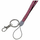Pink Strap Lanyard Bling Rhinestone Crystal Custom for ID Badge Key Ring Ho