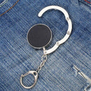 Round Rhinestone Purse Handbag Hanger Hook Folding Hanger Holder w/ Keychai