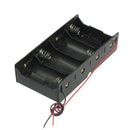 Black 4 x 1.5V D Battery Holder Storage Case Box w Wire Leads P8V5