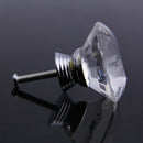 1X 40mm Diamond Shape Clear Crystal Glass Drawer Cabinet Pull Handle Knob