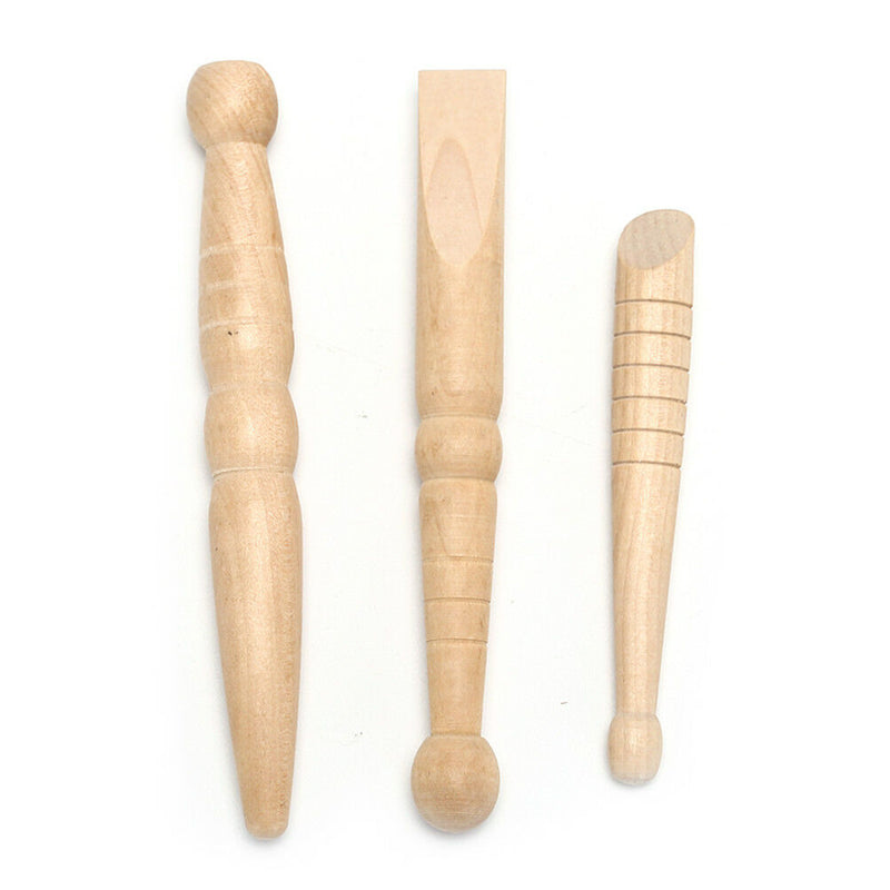 3PCS Wooden Foot Body Massage Stick Relieve Muscle Relaxing Tool Massager ne3c