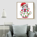 5D DIY Diamond Painting Christmas Cup Cat Cross Stitch Embroidery Mosaic