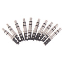 10Pcs 3.5mm 3 Pole Male Soldering Repair Headphone Audio Jack Plug FT