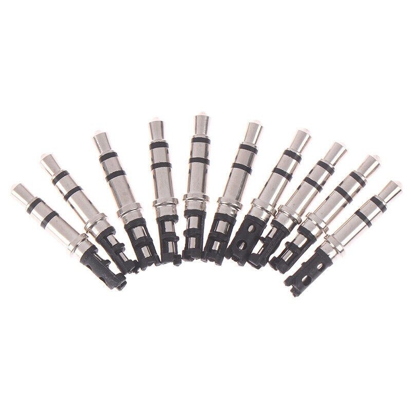 10Pcs 3.5mm 3 Pole Male Soldering Repair Headphone Audio Jack Plug FT
