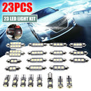 23pcs LED Car Light White Bulb Interior Map Dome Trunk License Plate Lamps Kit