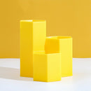 3 Lattices Makeup Brush Storage Box Cosmetics Pen Holder Organizer (Yellow) A