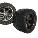 2Pcs 85mm 1/12 Rock Crawler Tires with Wheel Rim for RC Cars