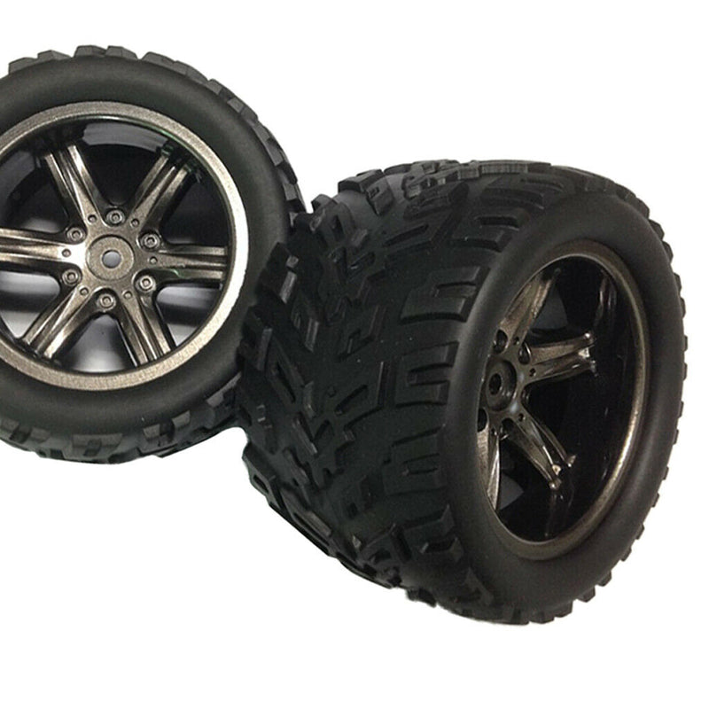 2Pcs 85mm 1/12 Rock Crawler Tires with Wheel Rim for RC Cars