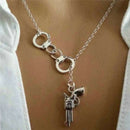 Stylish 1Pcs Handcuff and Gun Lariat Necklace Pendant Necklace JR