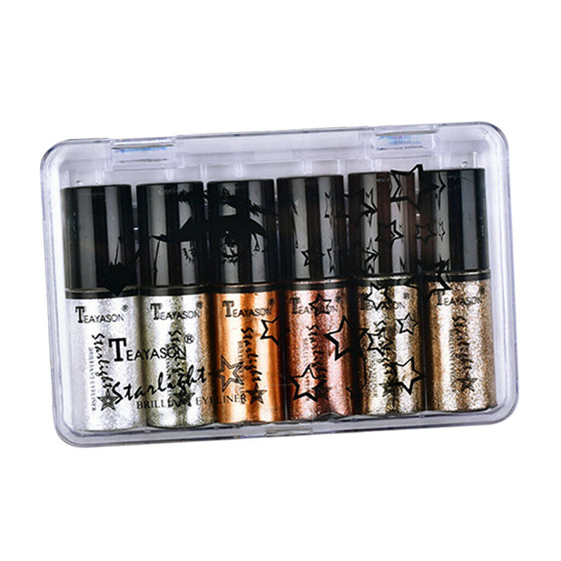 6 Colors Shimmering Pearlized Liquid Eyeshadow Set Eye Shadow Shade For Face