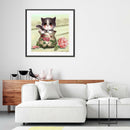 DIY Mosaic Cute Cat Paint Kit Full Round Drill Diamond Picture (cat-W550)