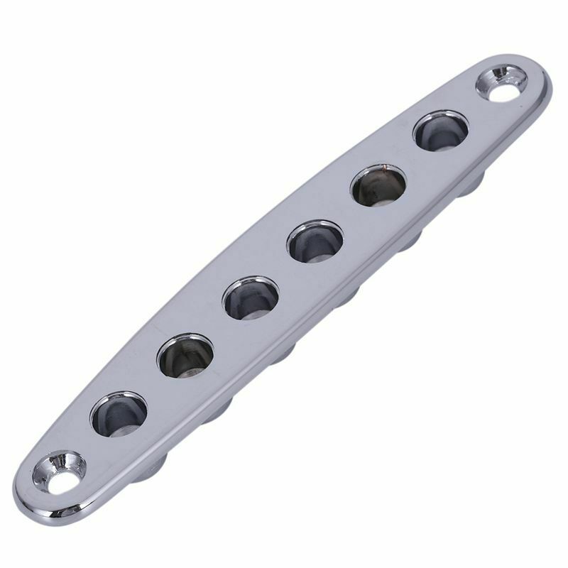 1 Pcs Electric Guitar Bridge String Thru Body Ferrules Bushing Plate - Silv