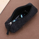 Glasses Bag Dustproof Pencil Pen Holder Container Case(Round Dark Gray) A