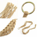Beige Double Macrame Plant Hanger 2 Tiers Hanging Planter Pot Holder 120cm