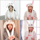 Cute funny plush animal rabbit ear hat with airbag jumping ear movable caps  3C