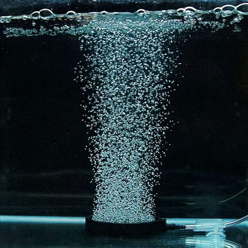2pcs Aquarium Air Stone Disk Silent Oxygen Bubble Cutain Aerator for Fish Tank